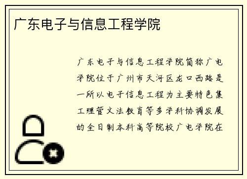 广东电子与信息工程学院